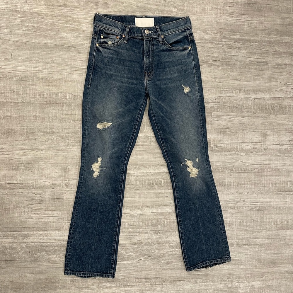 MOTHER The Insider Dark Blue Ankle Jeans - Picture 2 of 8